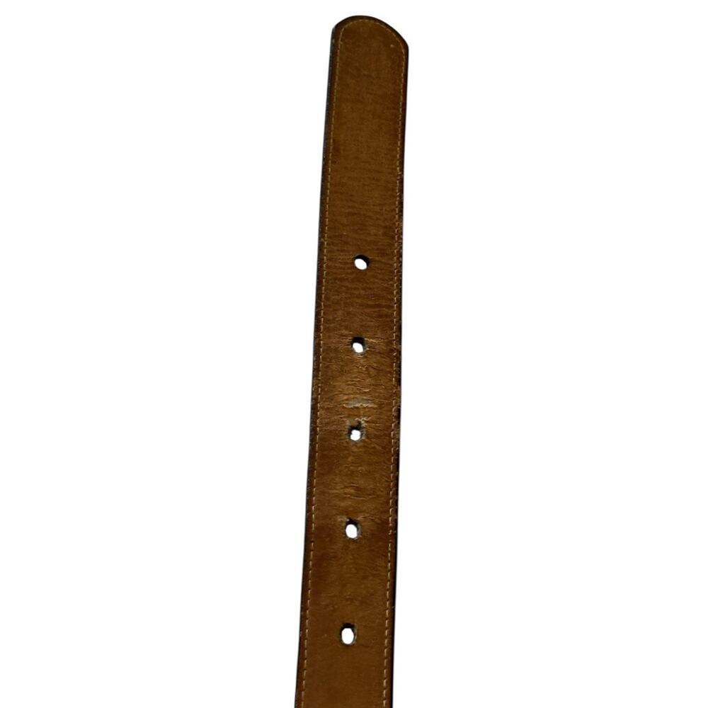 Pierre Cardin Leather Belt 34 Dress Soft Touch Cowhide Brown Vtg - Picture 6 of 6